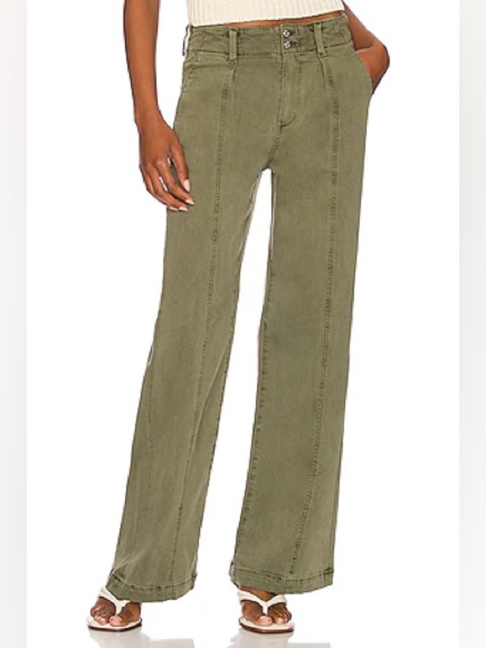 PAIGE Brooklyn Flare in Vintage Ivy Green size 29